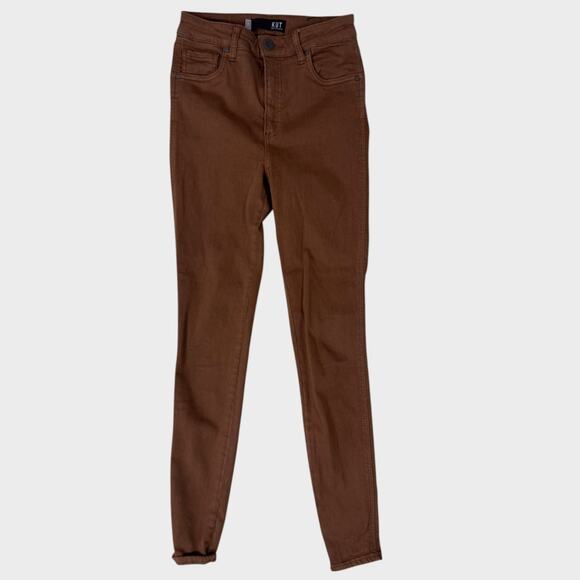 Kut from the Kloth Size 2 High Rise Fab AB Toothpick Skinny Brown Pants - Picture 1 of 9